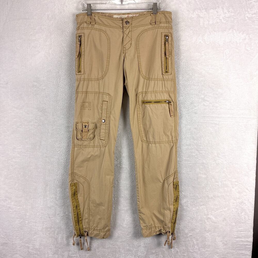 VTG Abercrombie & Fitch Pants Womens 6 Brown Cargo Paratrooper Rave Skate Y2K
